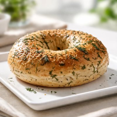 Dill sourdough bagel