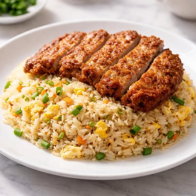 Din tai fung fried rice with pork chop