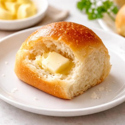 Dinner roll with butter