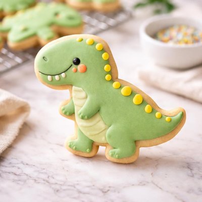 Dinosaur-shaped cookie
