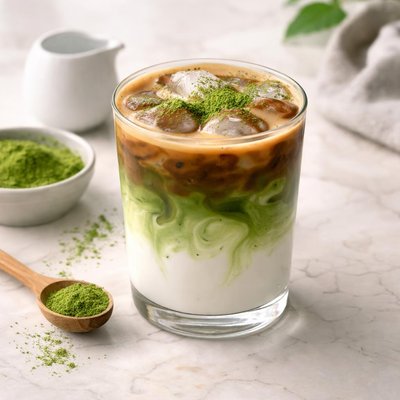 Dirty matcha latte