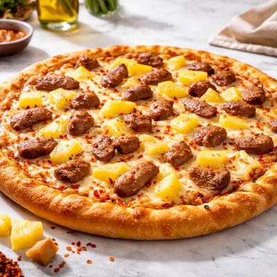 Dominos sausage pineapple pizza