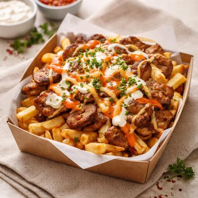 Doner box chips and cheese