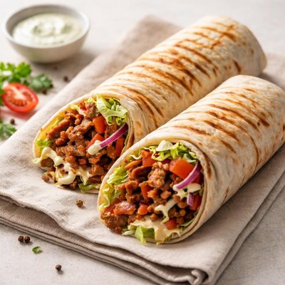 Doner durum wrap from german donor kebab