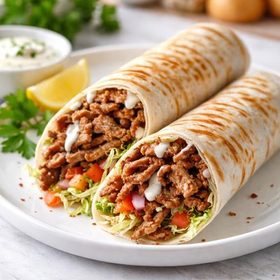 Donur durum wrap with extar meat from german donor kebab