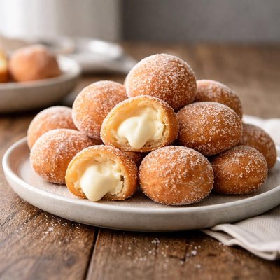 Donut bites with cream filling