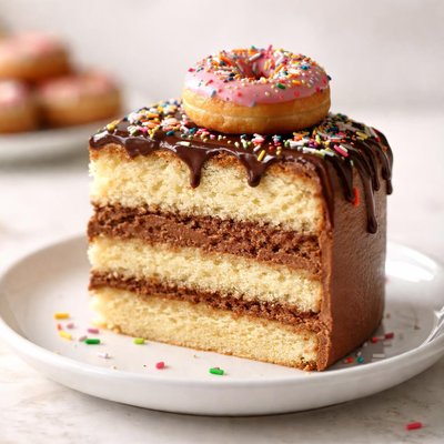 Donut cake slice