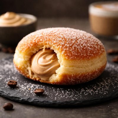 Donut filled with cappuccino cream
