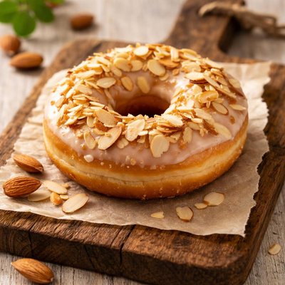 Donut with almonds