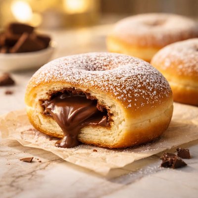 Donut with chocolate filling