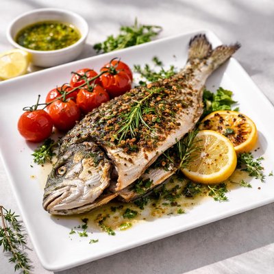 Dorado with herbs