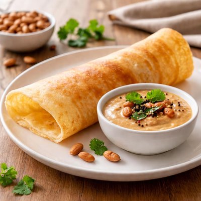 Dosa with penut chutney