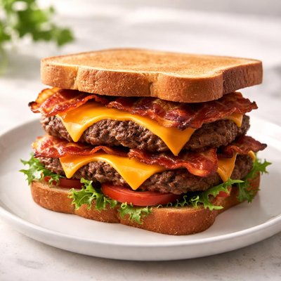Double bacon cheese sandwich