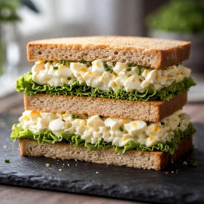 Double boiled egg sandwich