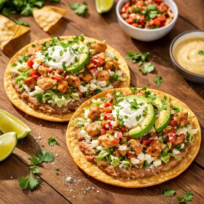 Double chicken tostado el pollo loco