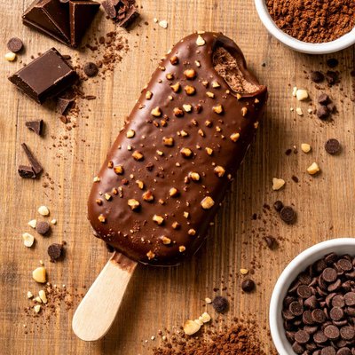 Double chocolate ice cream bar