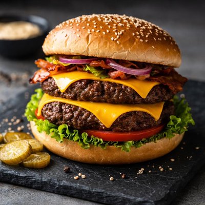 Double patties and cheese sandwich