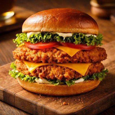Double patty crispy chicken