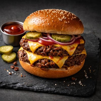 Double smash cheeseburger