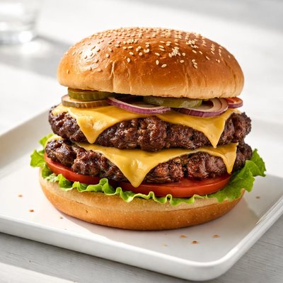 Double smashed beef patty