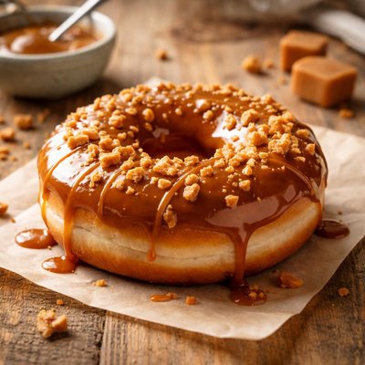 Doughnut with caramel topping