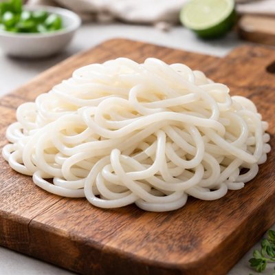 Drained shirataki udon style noodles