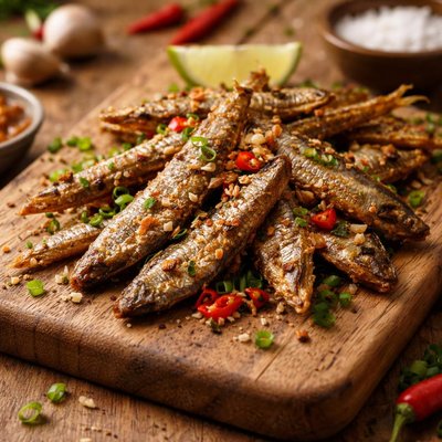 Dried anchovy fried fish