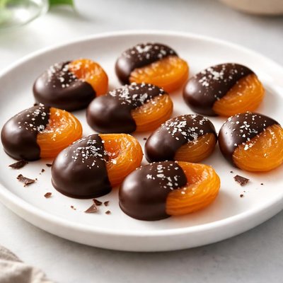 Dried apricots in dark chocolate