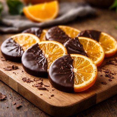 Dried orange with dark chocolate