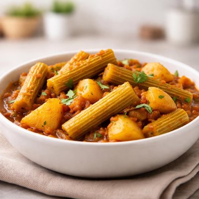 Drumsticks and potato subji