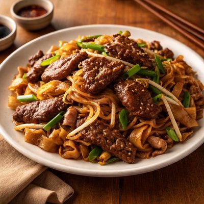 Dry beef chow fun