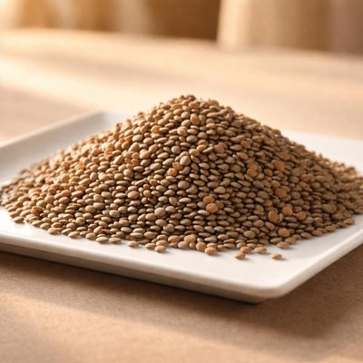 Dry grey lentils