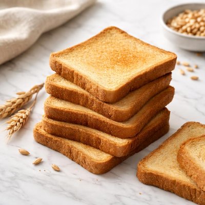 Dry wheat toast