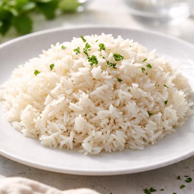 Dry white rice
