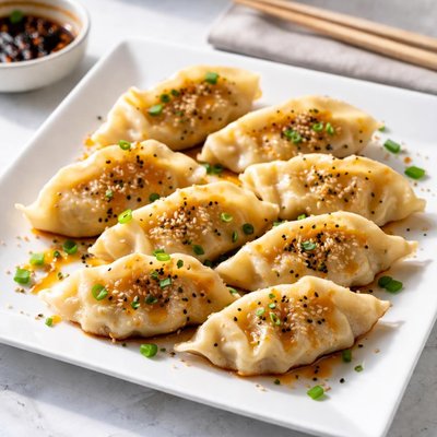 Dumplings with sesame seeds