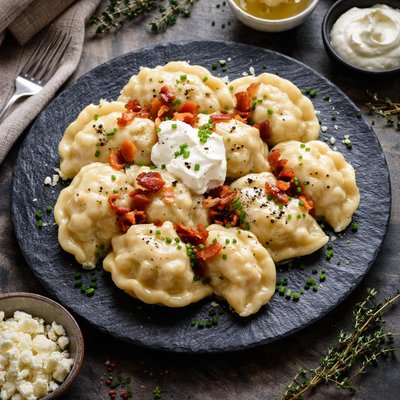 Dumplings with sheep cheese
