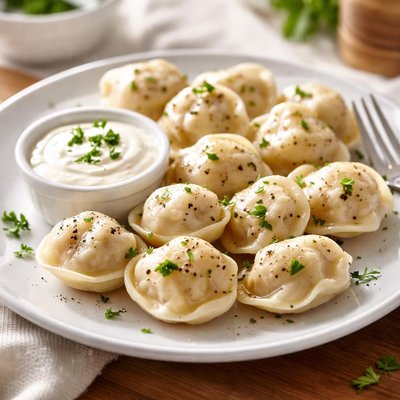 Dumplings with sour cream