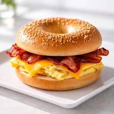 Dunkin bacon egg and cheese bagel