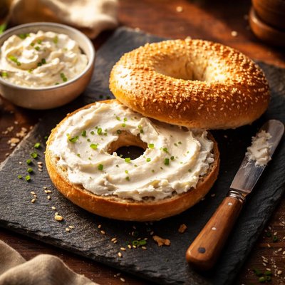 Dunkin donut bagel with cream cheese