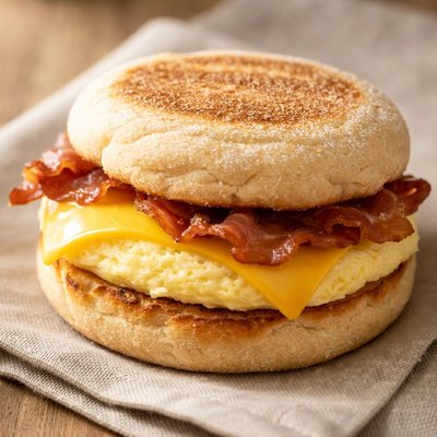 Dunkin donuts bacon egg cheese english muffin