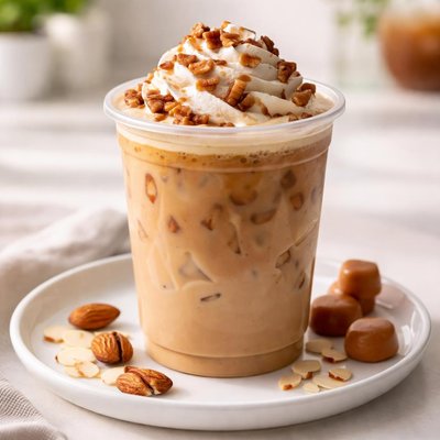 Dunkin donuts small butter pecan latte with almond milk