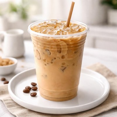 Dunkin medium iced coffee cream