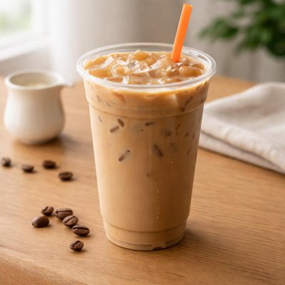 Dunkin medium iced coffeee cream