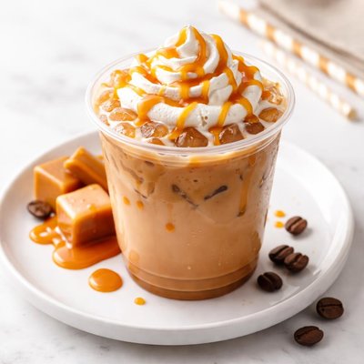 Dunkin small iced coffee cream and caramel