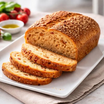 Durum wheat tomato bread