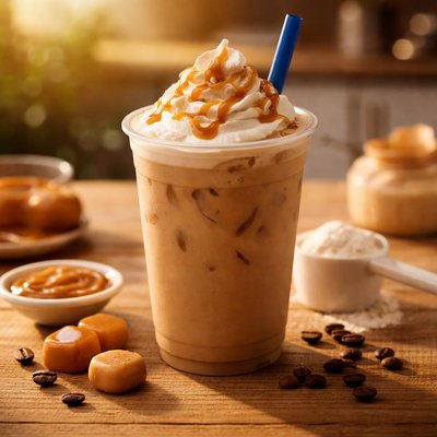 Dutch bros caramel protein latte