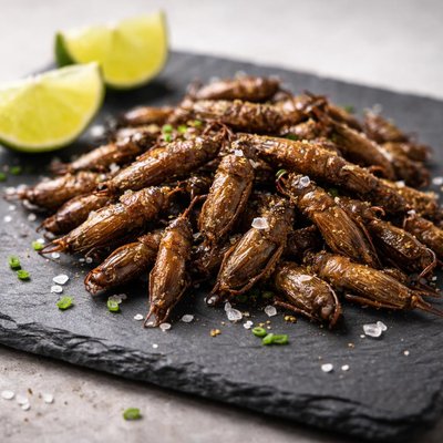 Edible cricket with salt