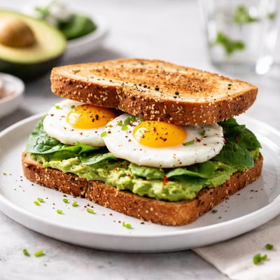 Egg and avocado sandwich