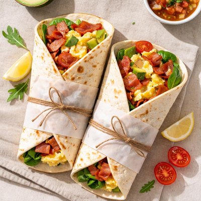 Egg and bacon wrap