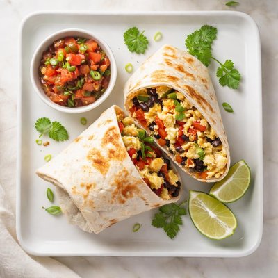 Egg and beans burrito